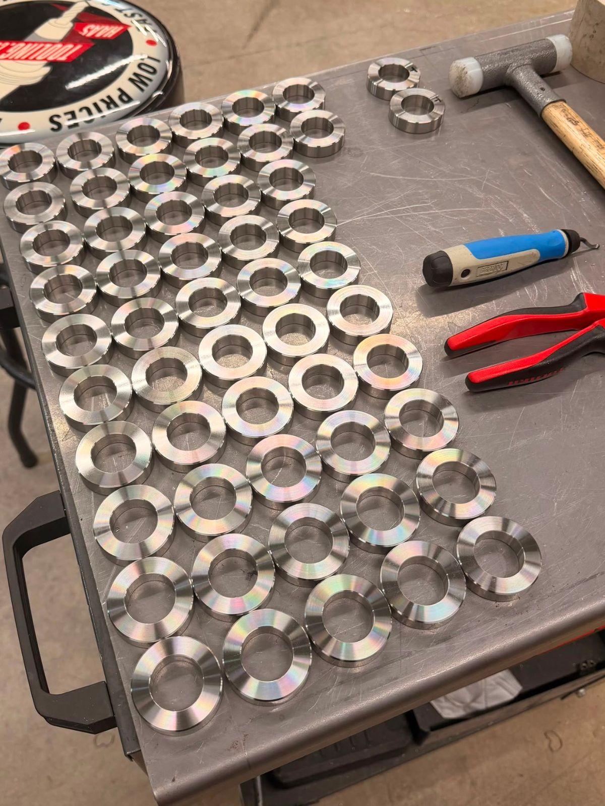 notre atelier a réalisé l'usinage de bagues d'arrêt en inox 316L sur mesure